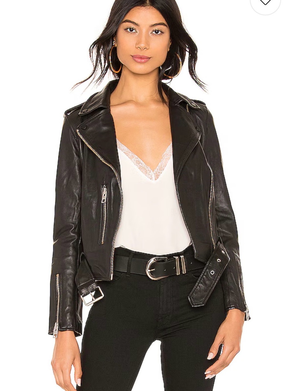 AllSaints Black Lamb Leather Balfern Moto Jacket UK 8 / US 4 Brand New